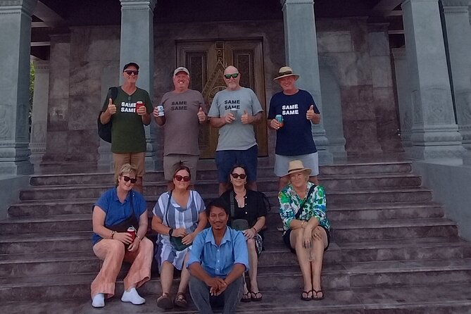 10 Stop Phnom Penh Tour by Tuk-Tuk, includes S21 & Killing Fields - Wat Ounalom, Wat Phnom, and the Lady Penh statue: Phnom Penh’s temple ladder