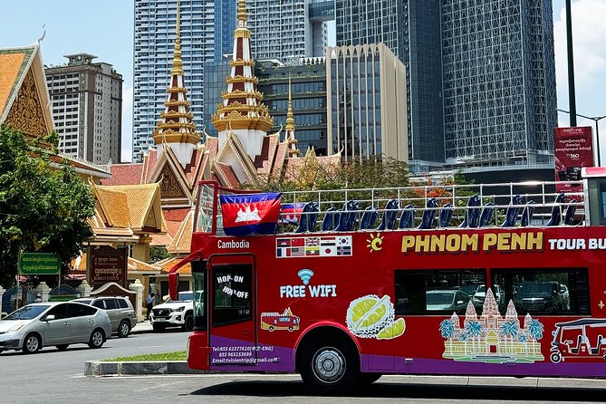 Phnom Penh Hop-on Hop-off Bus with Free Boat Cruise 1 Day Pass - Royal Palace, Wat Ounalom, and the Palace-Area Cluster