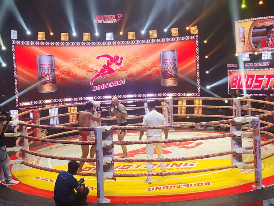 Phnom Penh:Kun Khmer Kickboxing Match at National TV Stadium - Beer, entertainment, and the crowd’s live soundtrack