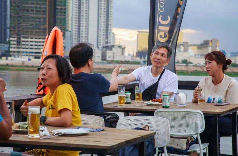 Sunset Cruise Unlimited BBQ Buffet, Cold Beers, Soft Drinks<em> – Key Points I’d Prioritize Before You Go’ /></p>
<ul>
<li><strong>Sunset over Phnom Penh’s skyline</strong> from the water is the whole point, and it’s timed around the evening light change</li>
<li><strong>Three onboard options</strong> let you pay for what you actually want: cruise-only, premium drinks, or Gold BBQ + unlimited drinks</li>
<li><strong>You pass the Royal Palace area and riverside homes</strong>, with fishing boats and stilted houses along the route</li>
<li><strong>Real cooling breezes</strong> on the Mekong make this a break from Phnom Penh heat and humidity</li>
<li><strong>Service is table-focused</strong>, and staff are active about refills when you’re on the drinks packages</li>
<li><strong>Bring a jacket</strong> because evenings can feel cooler once you’re moving on the river</li>
</ul>
<h2 id="why-phnom-penh-looks-better-from-the-mekong">Why Phnom Penh Looks Better From the Mekong</h2>
<p><img width="820" height="544" decoding="async" src=